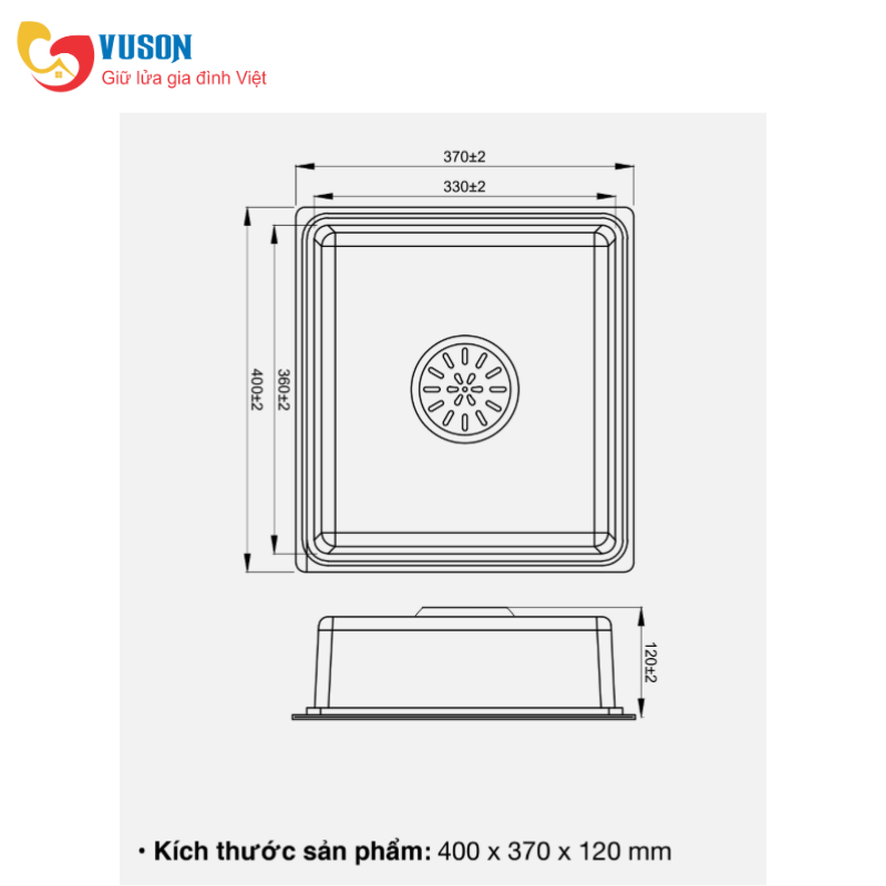 Chậu rửa nhỏ inox Kluger KSWB–403FB