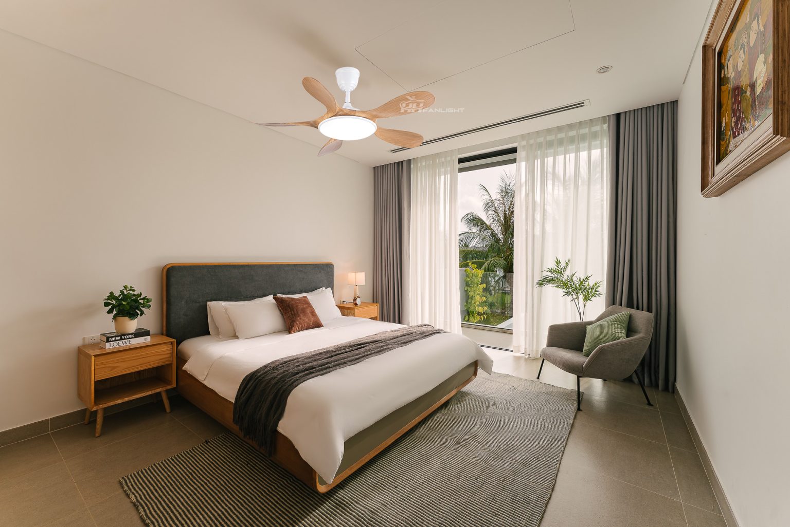 Quạt trần đèn Fanlight FL HD-504 5 cánh  