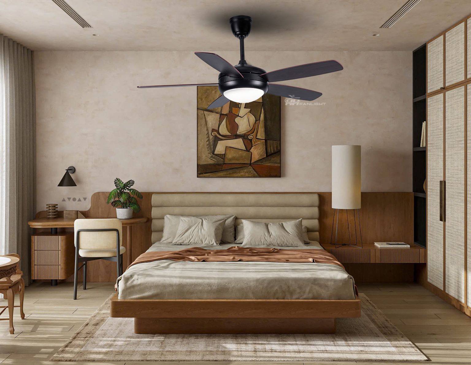 Quạt trần đèn Fanlight FL HD-510 5 cánh 