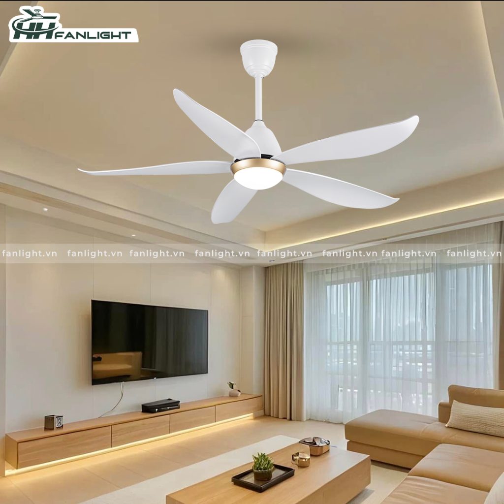 Quạt trần đèn Fanlight FL HD-505T 5 cánh màu trẳng