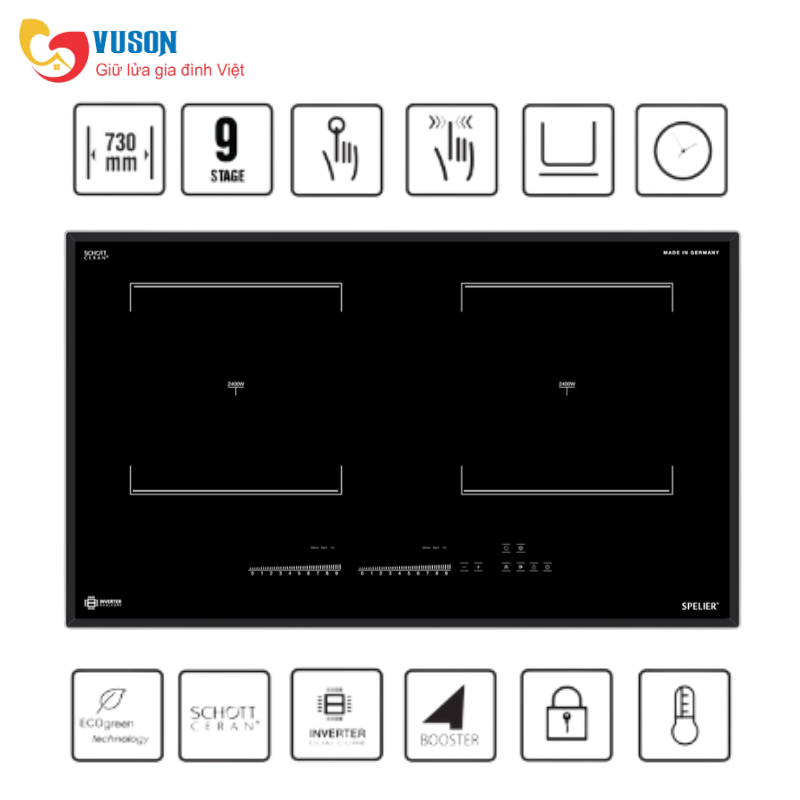 Bếp từ đôi Spelier SPE IC 1089B
