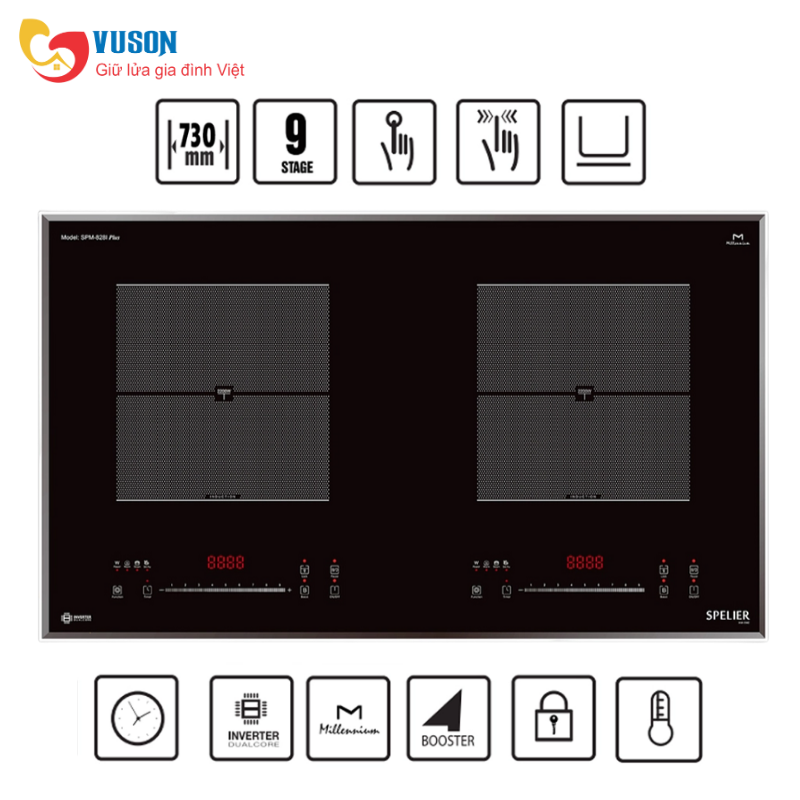 Bếp từ đôi Spelier SPM-828I PLUS