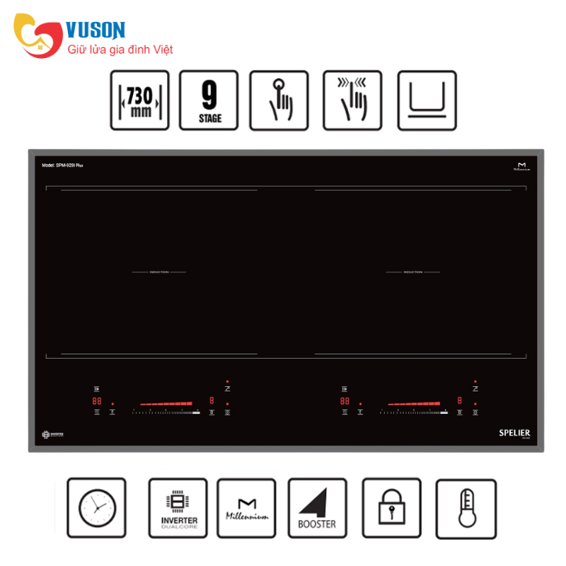 Bếp từ đôi Spelier SPM 929I PLUS