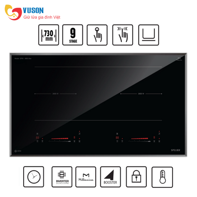 Bếp từ đôi Spelier SPM 988I PLUS
