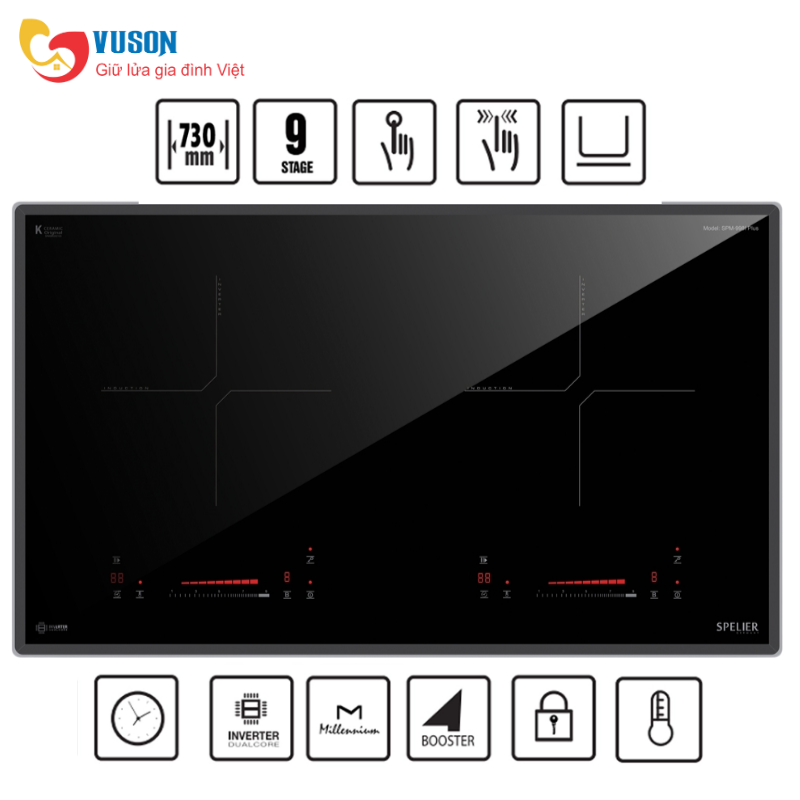 Bếp từ đôi Spelier SPM 998I PLUS