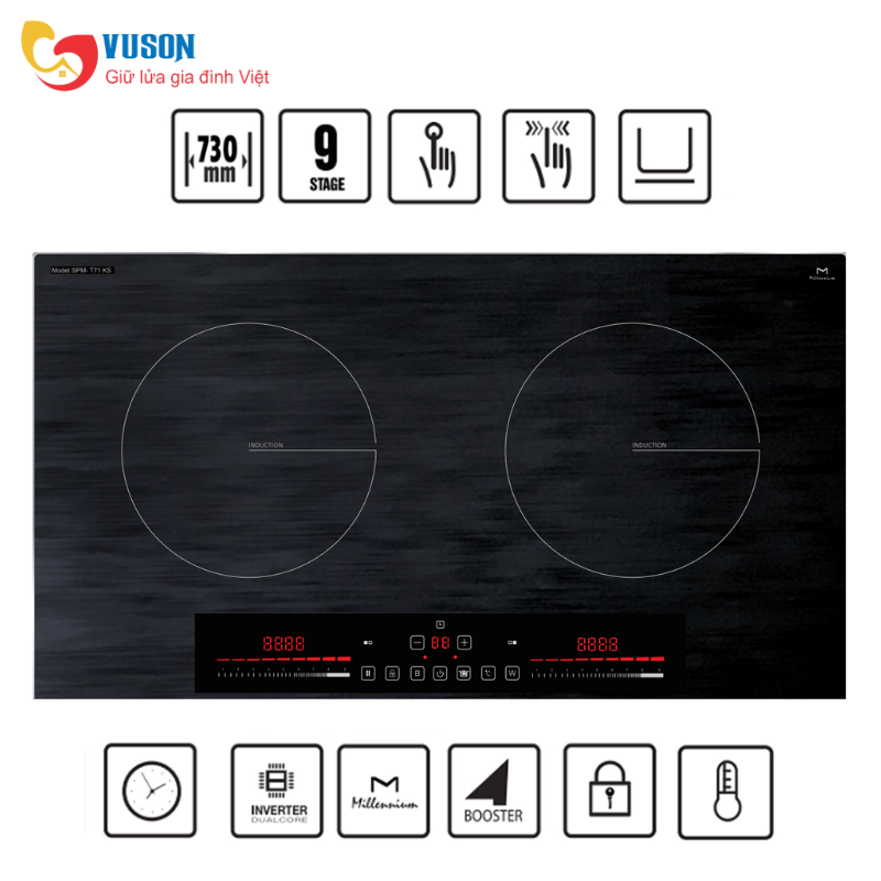 Bếp từ đôi Spelier SPM T71KS PLUS