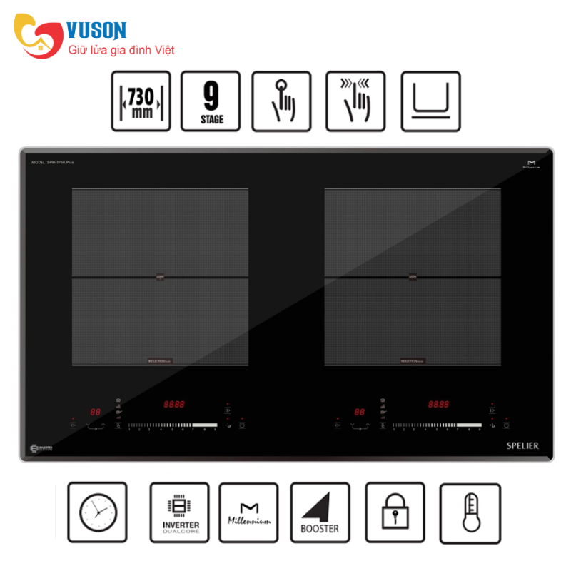 Bếp từ đôi Spelier SPM T75K Plus