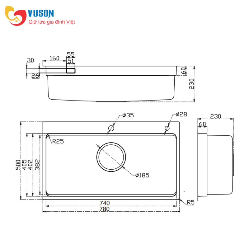 Chậu rửa Kluger KF7850FS Basic
