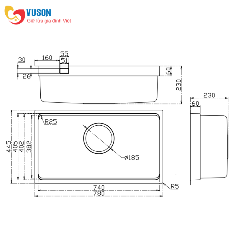 Chậu rửa Kluger KU7844FS Plus