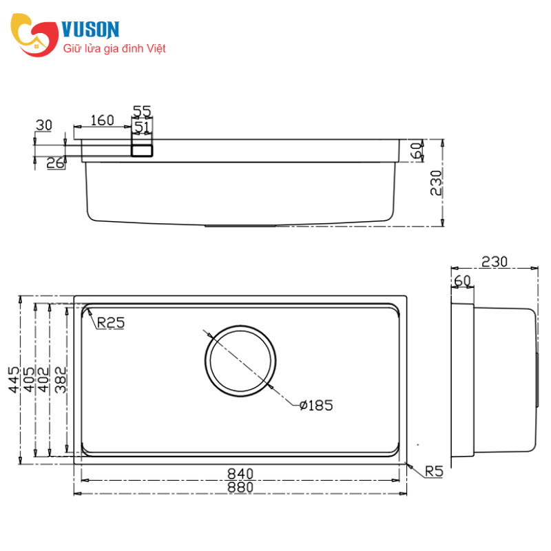 Chậu rửa Kluger KU8844FS Basic